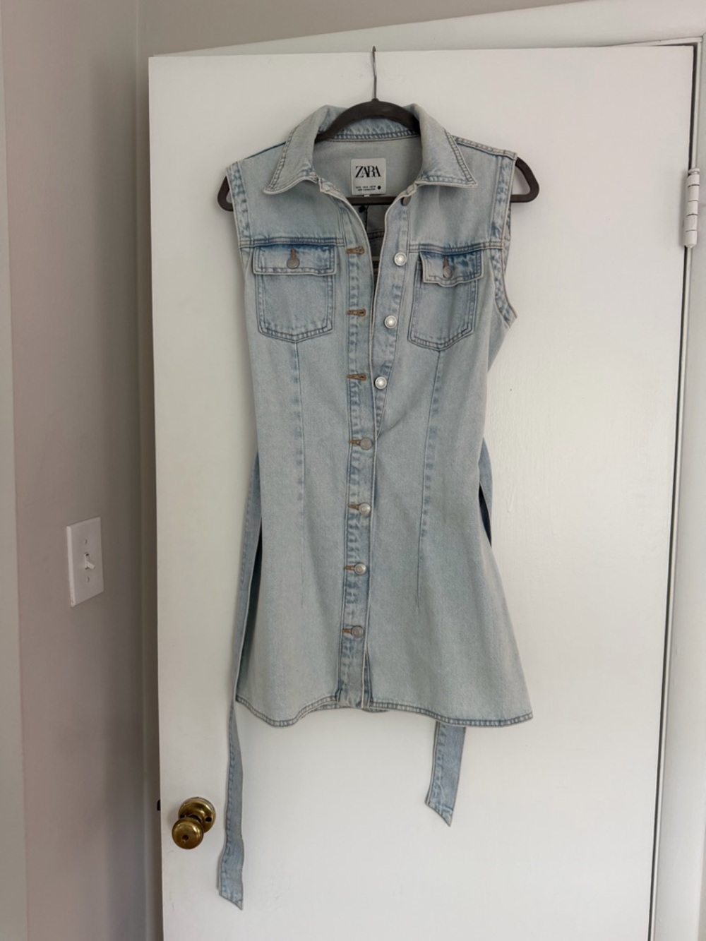 Zara Light Blue Denim Mini Dress